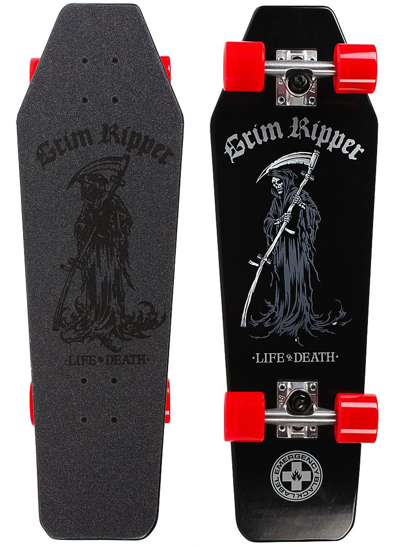 Black Label Grim Ripper Coffin shaped skateboard